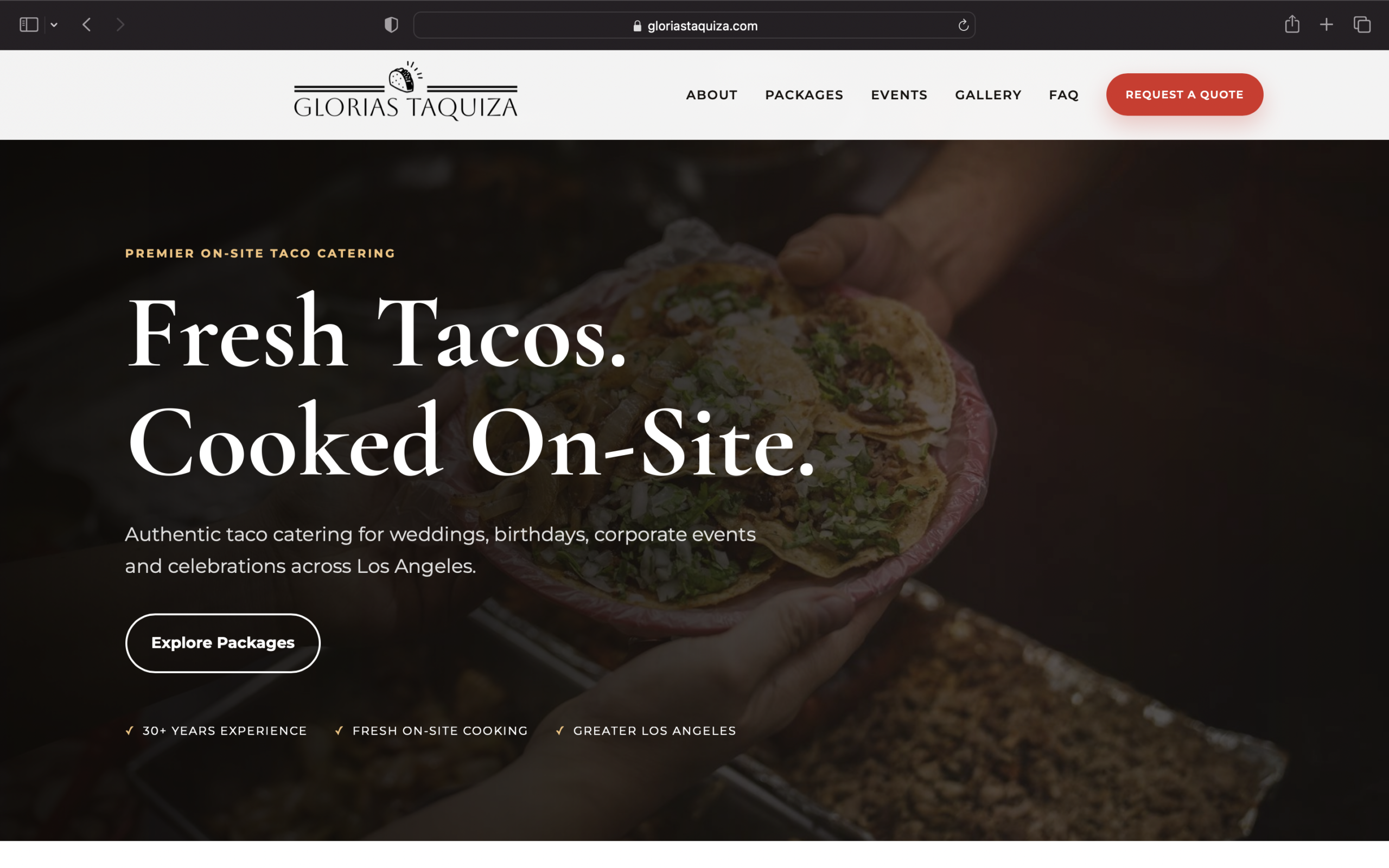Gloria’s Taquiza desktop website