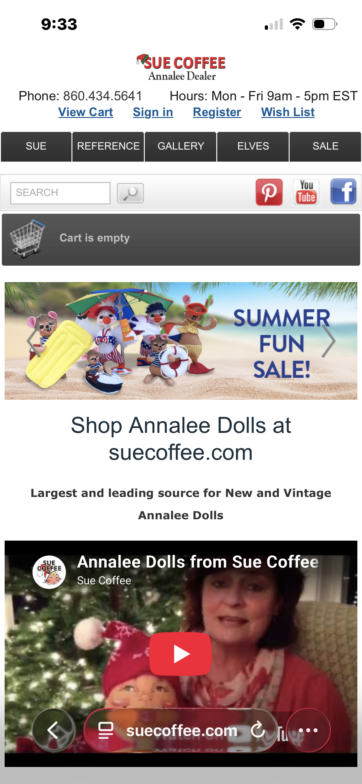 Sue Coffee mobile website