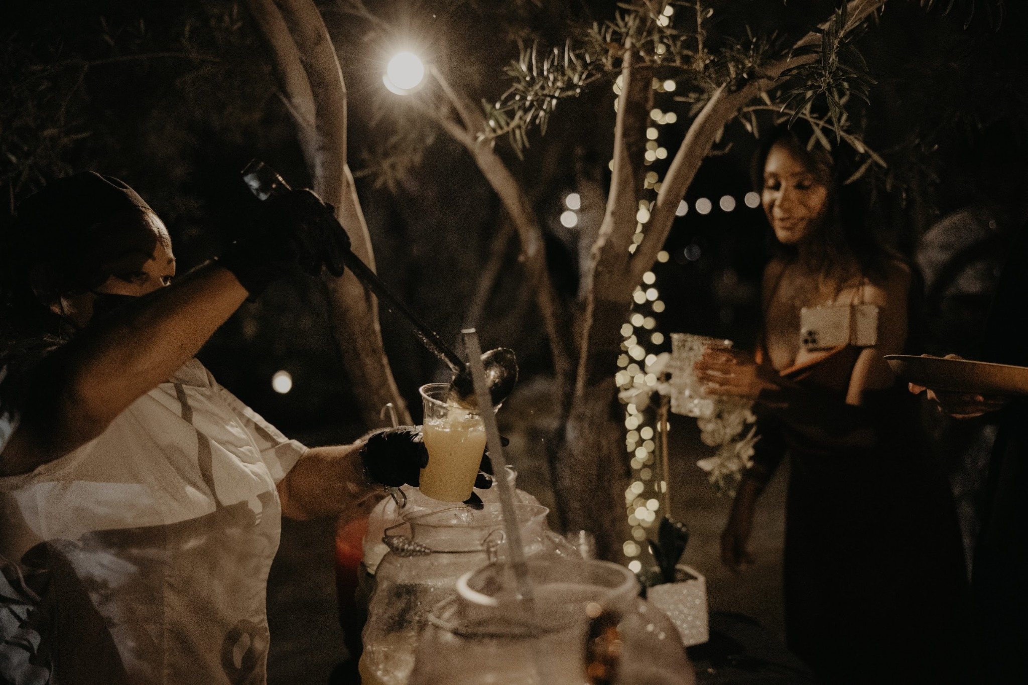 Agua fresca service at a Gloria's Taquiza event