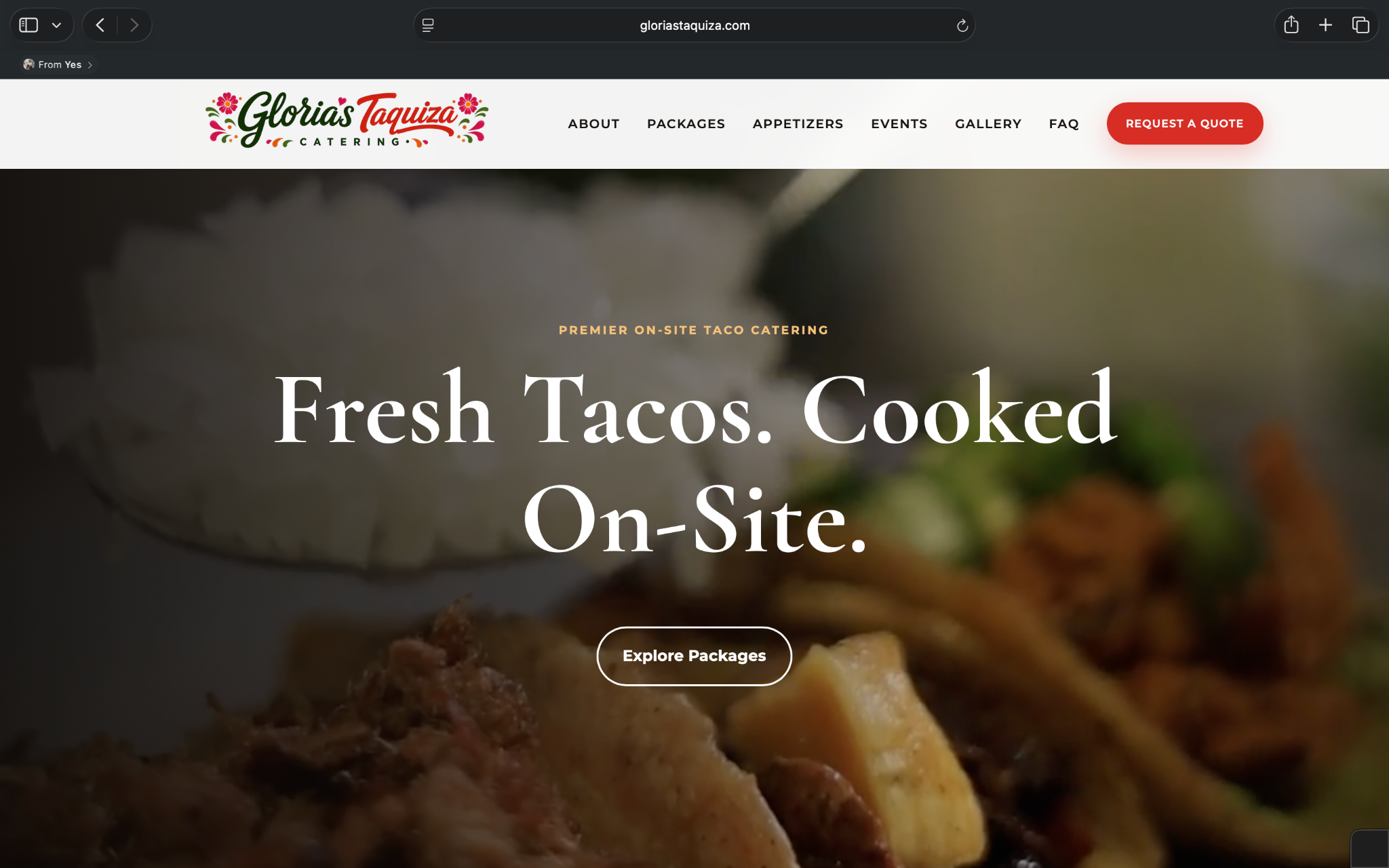 Gloria’s website desktop