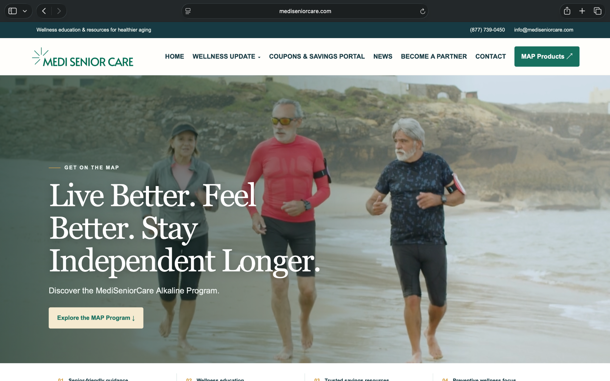 MediSeniorCare desktop website