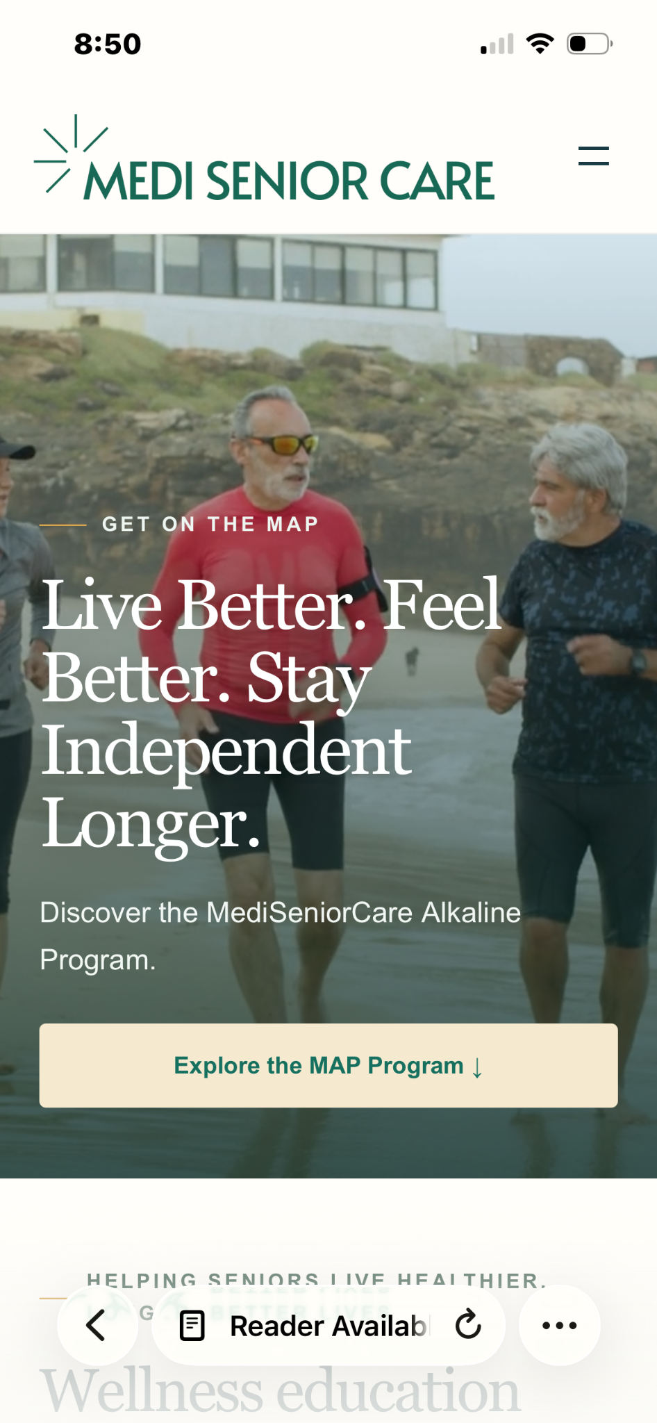 MediSeniorCare mobile website