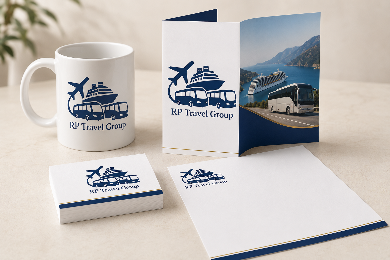 RP Travel Group branded materials