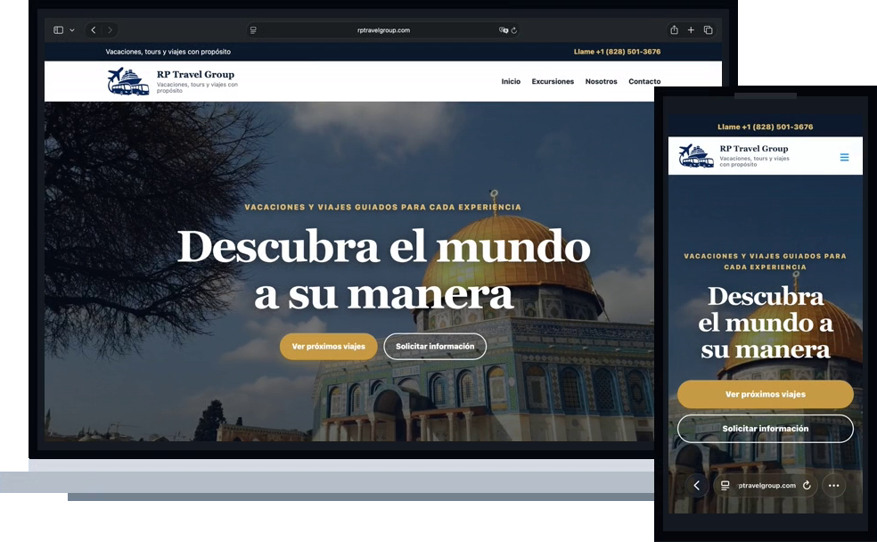 RP Travel Group website devices